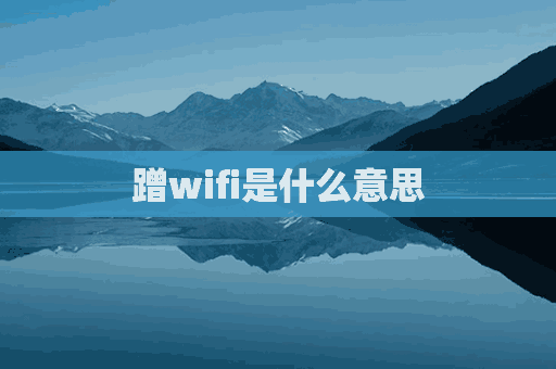 蹭wifi是什么意思(蹭wifi是什么意思啊)